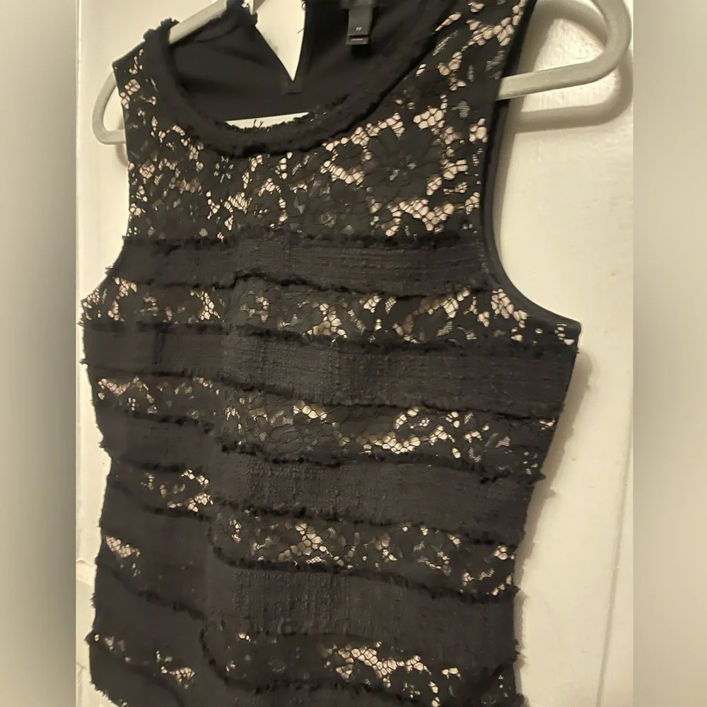 J. Crew NWOT Black Lace Sleeveless Blouse - Picture 7 of 16